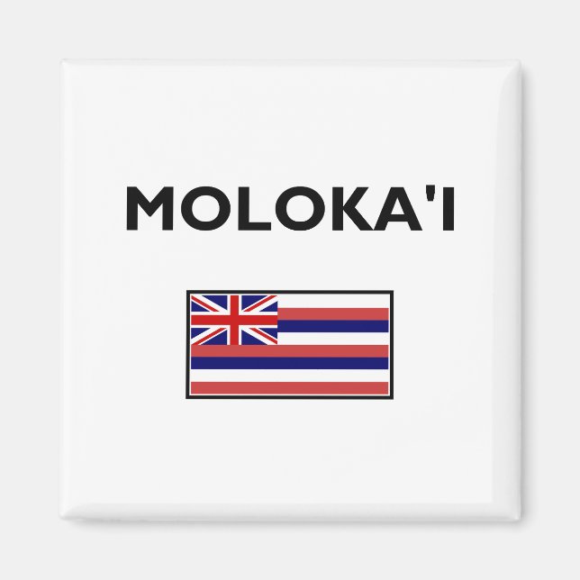 Molokai USA Hawaiian Flagga Light-Färg Magnet (Framsidan)