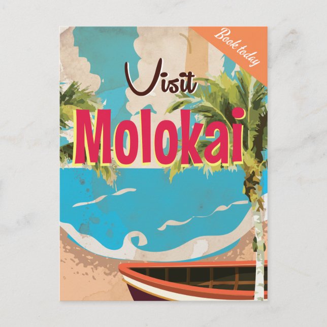 Molokai Vintage Resoreraffisch Vykort (Framsida)
