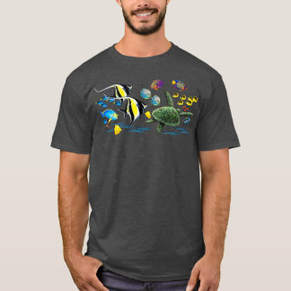 Molokini Cove Hawaiian Tropical Fish Illustration T Shirt