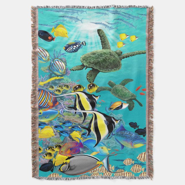 Molokini Cove Hawaiian Tropical Fish Sea Turtle Filt (Framsidan Vertikal)