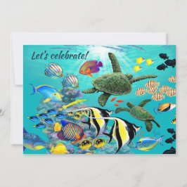 Molokini Cove Hawaiian Tropical Fish Sea Turtle Inbjudningar