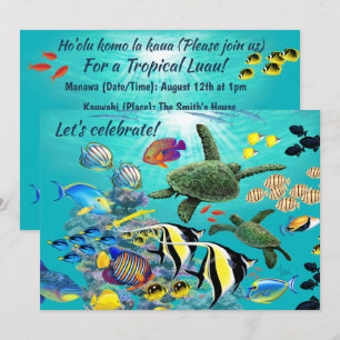 Molokini Cove Hawaiian Tropical Fish Sea Turtle Inbjudningar