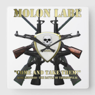 Molon Labe - 2nd rättelse Fyrkantig Klocka