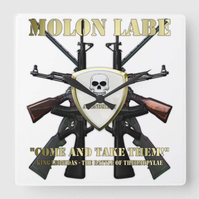 Molon Labe - 2nd rättelse Fyrkantig Klocka (Framsida)