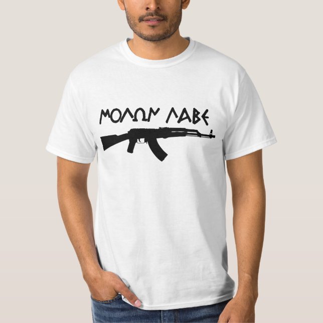 Molon Labe AK47 Tee Shirt (Framsida)