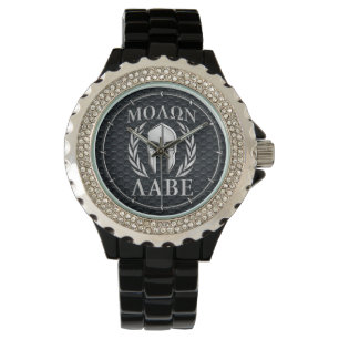 Molon Labe Chrome som Spartan Helmet på Grille Armbandsur