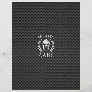 Molon Labe Chrome Spartan Helmet på kolfibrer