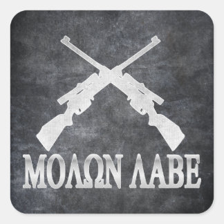 Molon Labe Crossed Rifles 2:a ändring Fyrkantigt Klistermärke