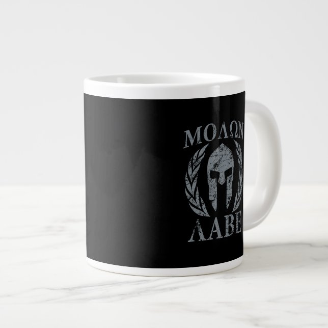 Molon Labe Grunge Spartan Armor Jumbo Mugg (Framsida höger)