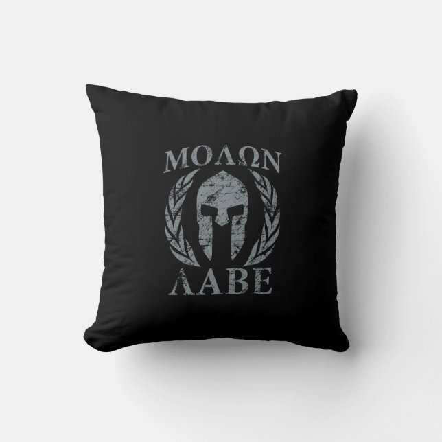 Molon Labe Grunge Spartan Armor Kudde (Framsida)