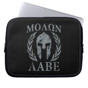 Molon Labe Grunge Spartan Helmet Laptop Fodral