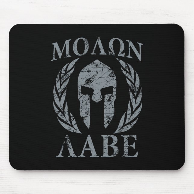 Molon Labe Grunge Spartan Helmet Musmatta (Framsidan)