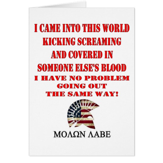 MOLON LABE HÄLSNINGSKORT (Framsidan)