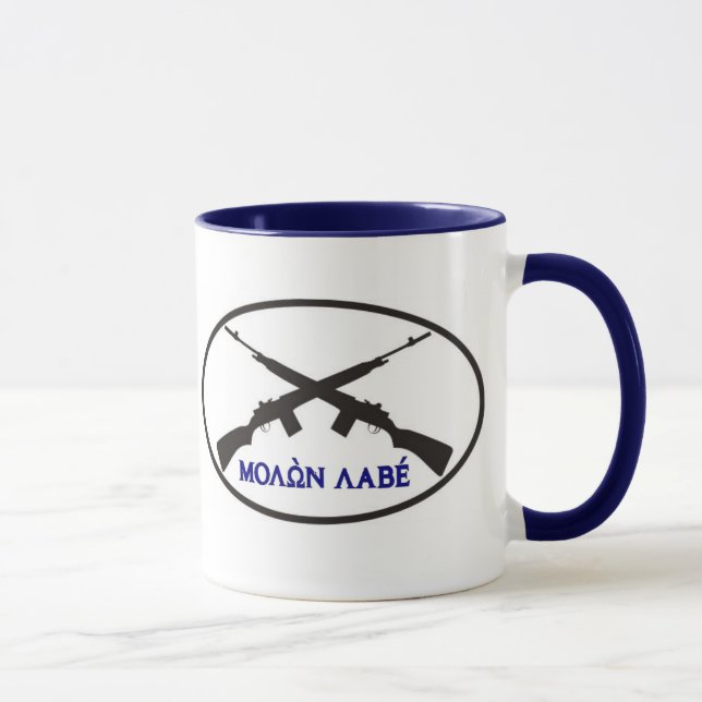 Molon Labe i grekiska brev Mugg (Höger)