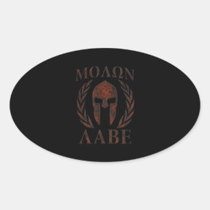 Molon Labe Järn Warrior Laurels Ovalt Klistermärke