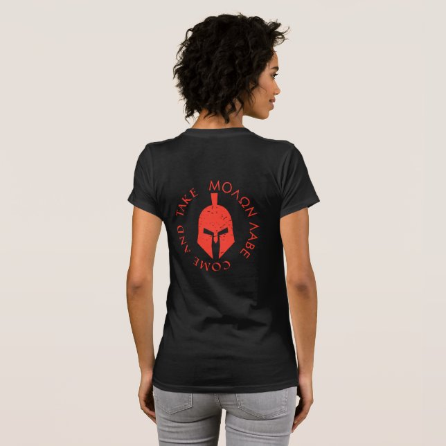Molon Labe Kom och Ta Spartansk Hjälm T Shirt (Hel baksida)
