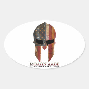 Molon Labe - Kom och take Them USA Spartan Ovalt Klistermärke