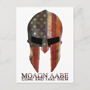Molon Labe - Kom och take Them USA Spartan Vykort