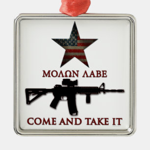 Molon Labe - komm ta den Julgransprydnad Metall