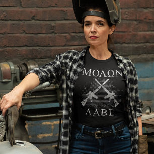 Molon Labe korsade Rifles Kom och ta dem 2A T Shirt