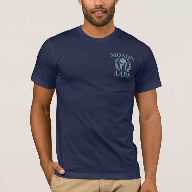 Molon Labe Laurels Spartan Helmet Tee (Framsida)