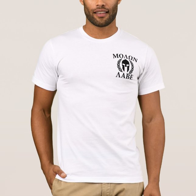 Molon Labe Laurels Spartan Helmet Tee (Framsida)