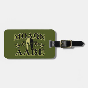 Molon Labe Spartan 5 stjärnor Oliv grönt Bagagebricka