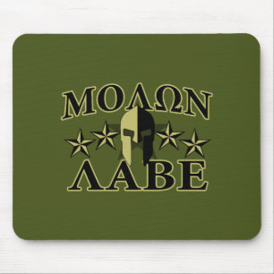 Molon Labe Spartan 5 stjärnor Oliv grönt Musmatta