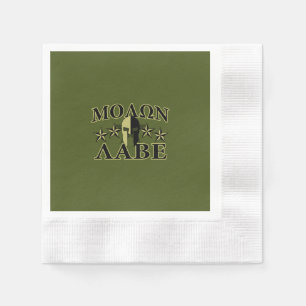 Molon Labe Spartan 5 stjärnor Oliv grönt Pappersservett