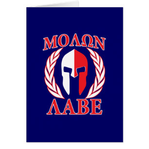 Molon Labe Spartan Armor Laurels Navy Blue Hälsningskort