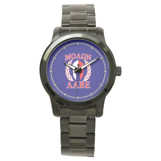 Molon Labe Spartan Armor Laurels Tri Färg Armbandsur (Framsida)