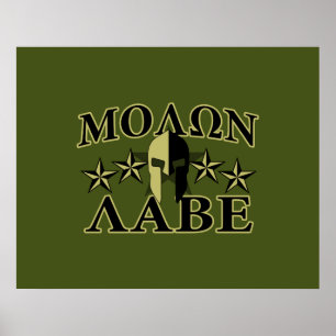 Molon Labe Spartan Helmet 5 stjärnor Poster