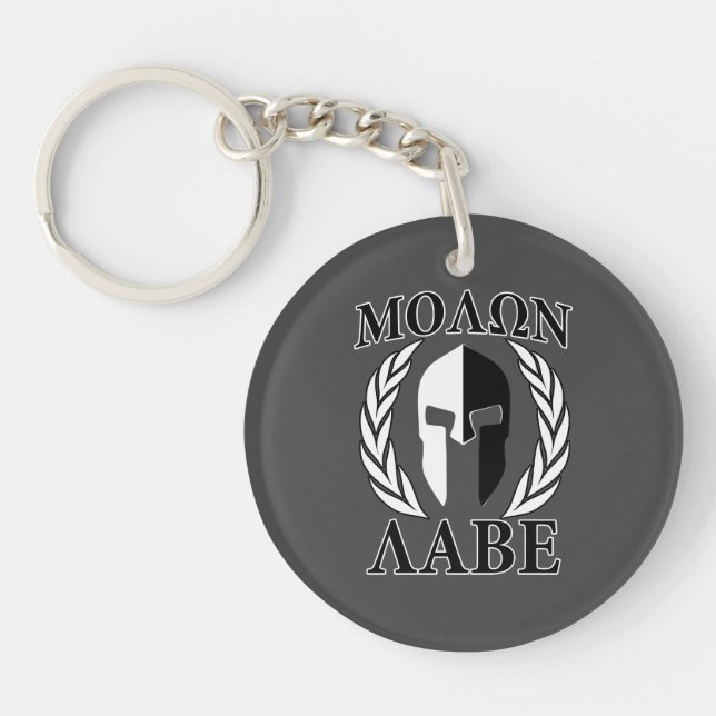 Molon Labe Spartan Helmet Laurels Charcol (Framsidan)