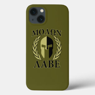 Molon Labe Spartan Helmet Laurels Oliv grönt