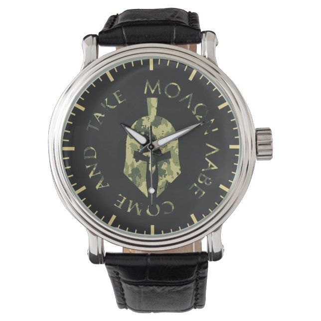 Molon Labe Spartan Helmet Milio Camo Manar Armbandsur (Framsida)