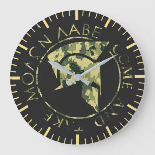 Molon Labe Spartan Helmet Milio Camo  Stor Klocka