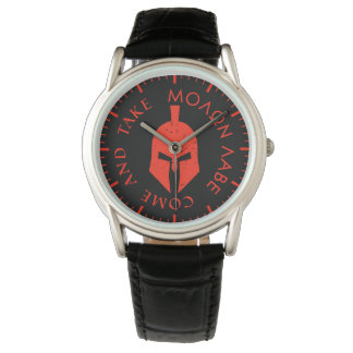 Molon Labe Spartan Helmet Red Manar Armbandsur