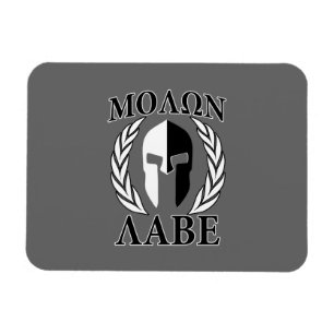 Molon Labe Spartan Mask Armor Laurels Monochrome Magnet
