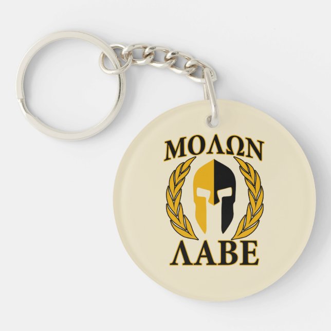 Molon Labe Spartan Mask Laurels Beige Decor (Framsidan)