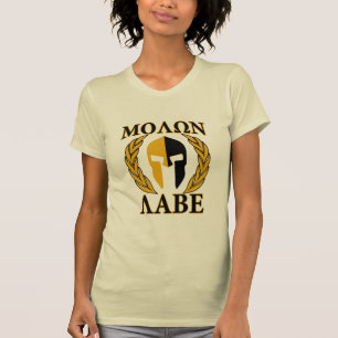 Molon Labe Spartan Mask Laurels Beige Decor Tröja