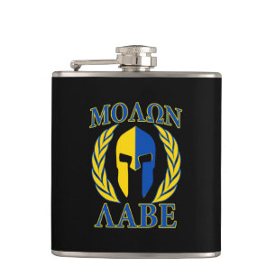 Molon Labe Spartan Mask Laurels Gult Blue Fickplunta