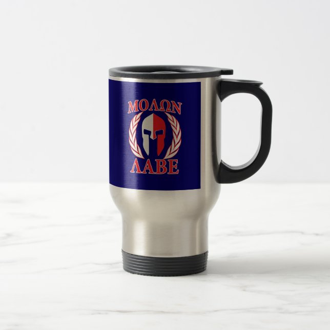 Molon Labe Spartan Mask Laurels Navy Blue Resemugg (Höger)