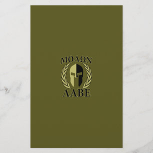 Molon Labe Spartan Mask Laurels Oliv grönt Brevpapper