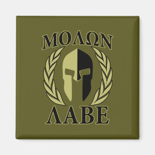 Molon Labe Spartan Mask Laurels Oliv grönt Magnet