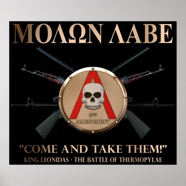 Molon Labe - Spartan Shield Poster (Framsidan)