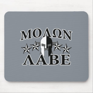 Molon Labe Spartan Warrior 5 stjärnor Black White Musmatta