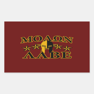 Molon Labe Spartan Warrior 5 stjärnor Burgundy Rektangulärt Klistermärke