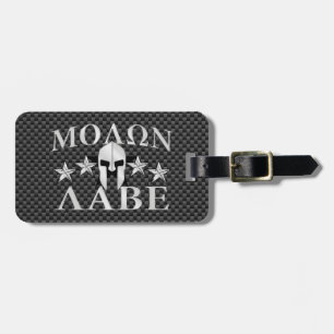 Molon Labe Spartan Warrior 5 stjärnor Carbon Bagagebricka
