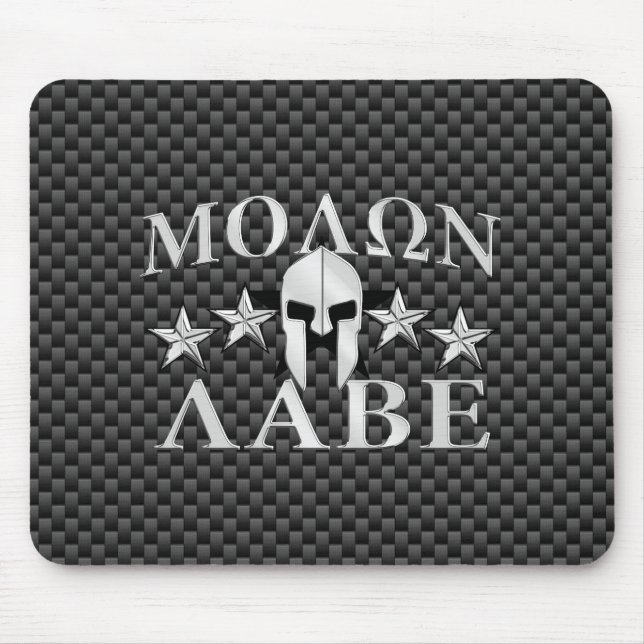 Molon Labe Spartan Warrior 5 stjärnor Carbon Musmatta (Framsidan)