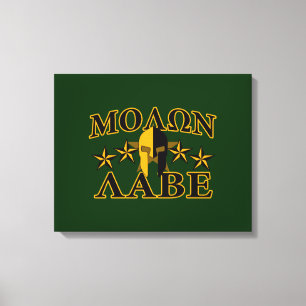 Molon Labe Spartan Warrior 5 stjärnor grönt Canvastryck